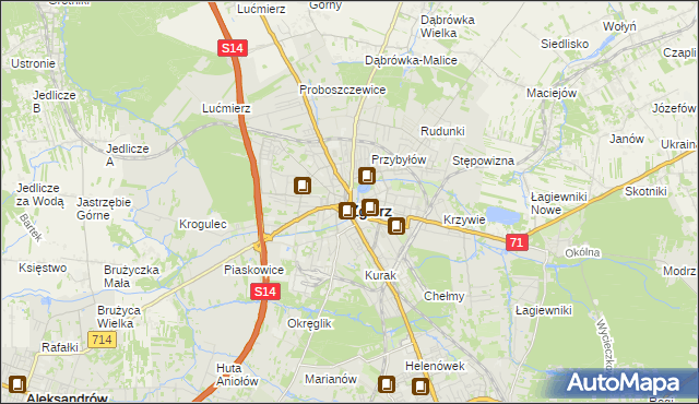 mapa Zgierz, Zgierz na mapie Targeo