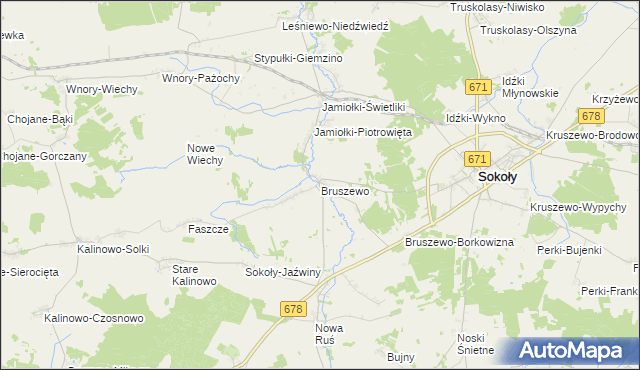 mapa Bruszewo, Bruszewo na mapie Targeo