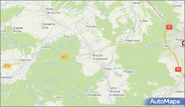 mapa Brzóza Królewska, Brzóza Królewska na mapie Targeo