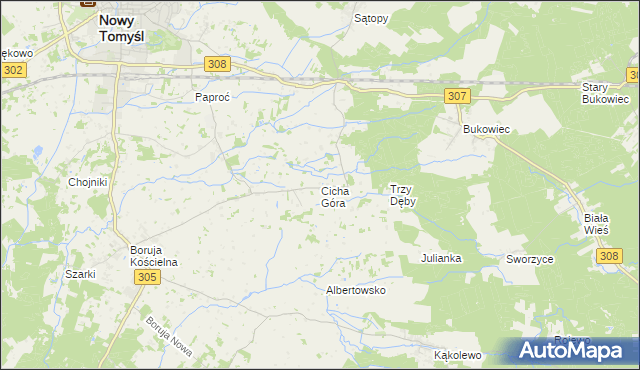 mapa Cicha Góra, Cicha Góra na mapie Targeo