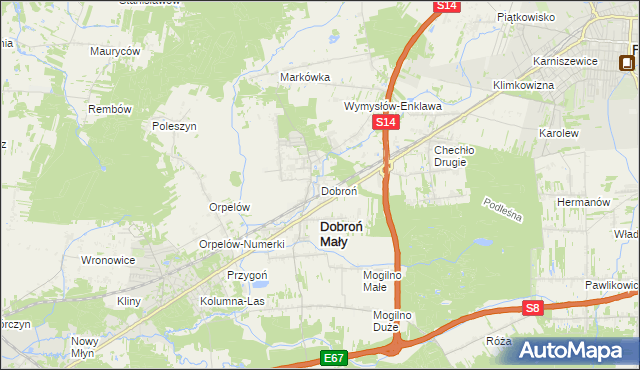 mapa Dobroń, Dobroń na mapie Targeo