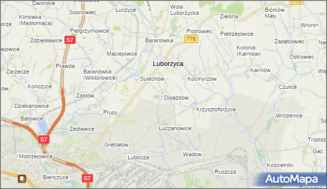 mapa Dojazdów, Dojazdów na mapie Targeo