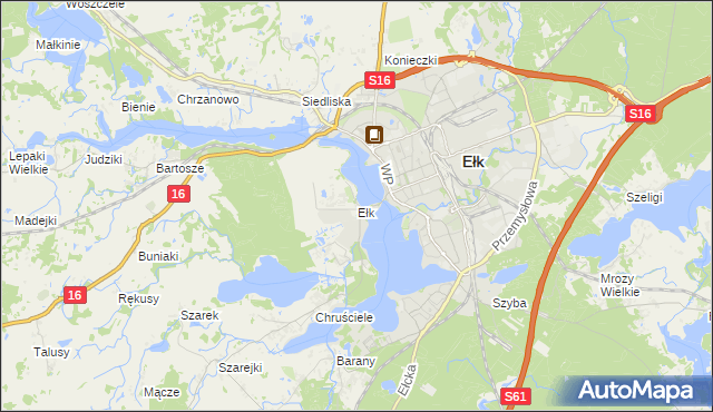 mapa Ełk powiat ełcki, Ełk powiat ełcki na mapie Targeo