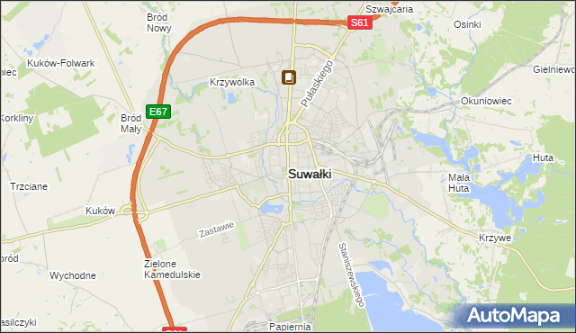 mapa Suwałk, Suwałki na mapie Targeo