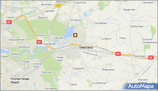 mapa Swarzędz, Swarzędz na mapie Targeo