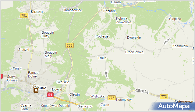 mapa Troks, Troks na mapie Targeo