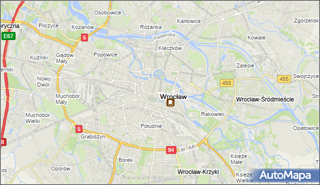 mapa Wrocławia, Wrocław na mapie Targeo