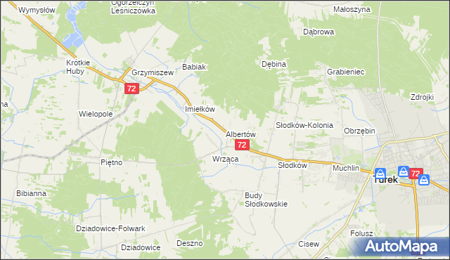 mapa Albertów gmina Turek, Albertów gmina Turek na mapie Targeo