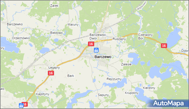 mapa Barczewo, Barczewo na mapie Targeo