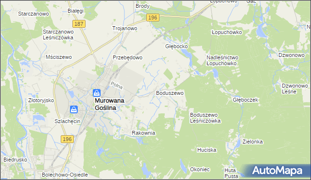 mapa Boduszewo, Boduszewo na mapie Targeo