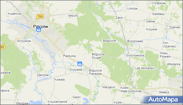 mapa Bogucice Drugie, Bogucice Drugie na mapie Targeo