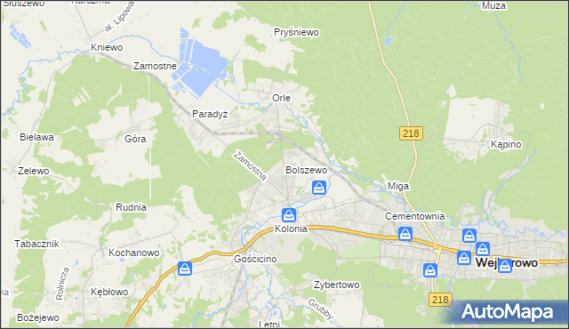 mapa Bolszewo, Bolszewo na mapie Targeo