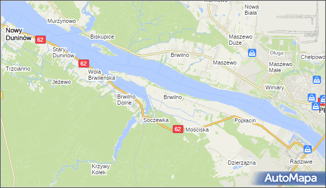 mapa Brwilno gmina Nowy Duninów, Brwilno gmina Nowy Duninów na mapie Targeo