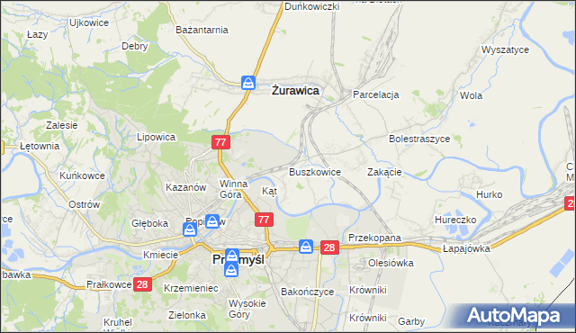 mapa Buszkowice gmina Żurawica, Buszkowice gmina Żurawica na mapie Targeo