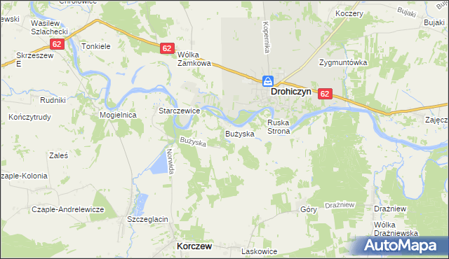 mapa Bużyska, Bużyska na mapie Targeo