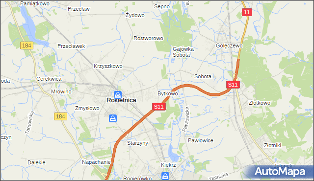 mapa Bytkowo, Bytkowo na mapie Targeo