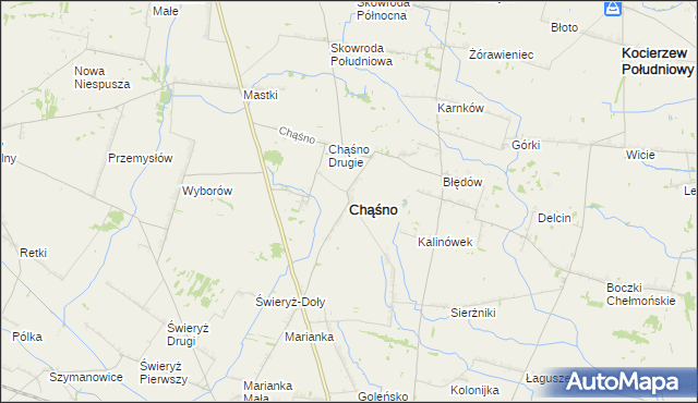 mapa Chąśno, Chąśno na mapie Targeo