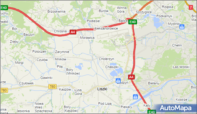 mapa Cholerzyn, Cholerzyn na mapie Targeo