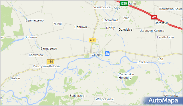 mapa Ciążeń, Ciążeń na mapie Targeo