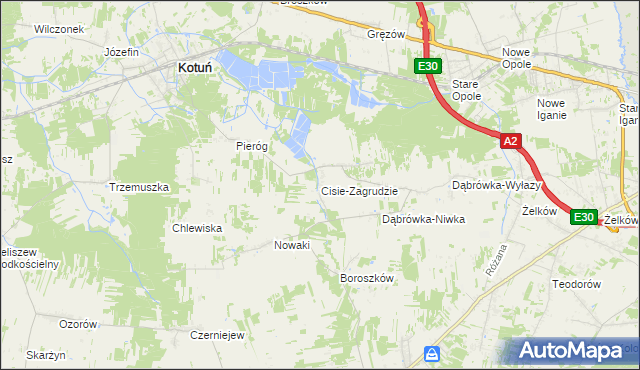 mapa Cisie-Zagrudzie, Cisie-Zagrudzie na mapie Targeo
