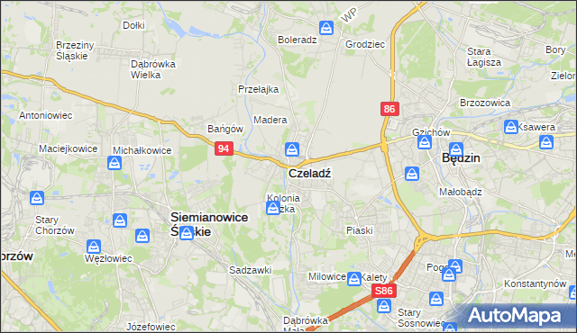 mapa Czeladź, Czeladź na mapie Targeo