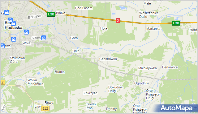mapa Czosnówka, Czosnówka na mapie Targeo
