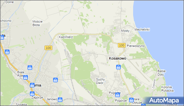mapa Dębogórze, Dębogórze na mapie Targeo