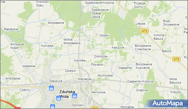 mapa Dionizów, Dionizów na mapie Targeo