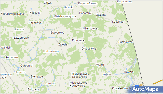 mapa Długosielce, Długosielce na mapie Targeo