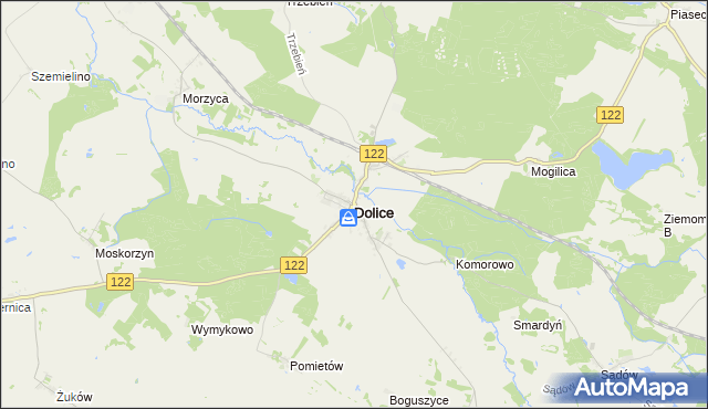 mapa Dolice powiat stargardzki, Dolice powiat stargardzki na mapie Targeo