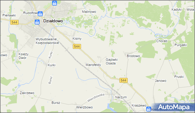 mapa Gajówki, Gajówki na mapie Targeo