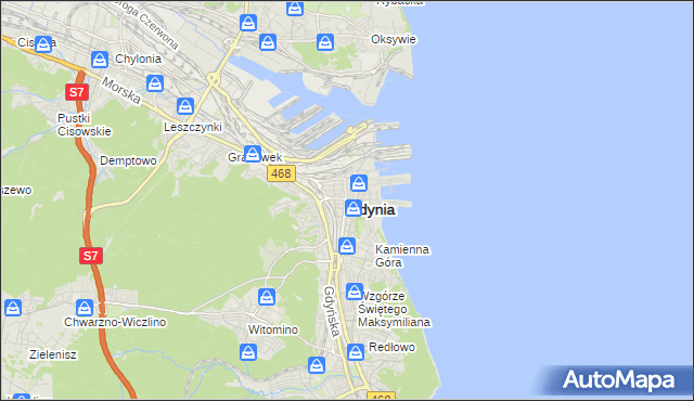 mapa Gdyni, Gdynia na mapie Targeo