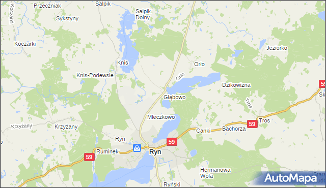 mapa Głąbowo, Głąbowo na mapie Targeo