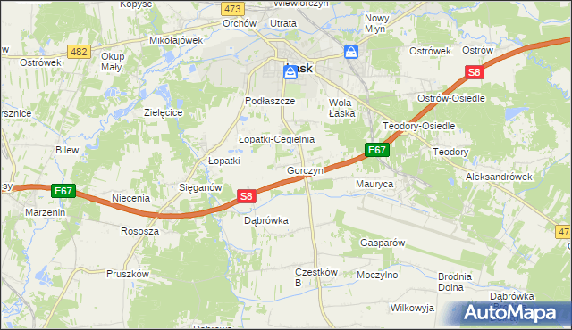 mapa Gorczyn, Gorczyn na mapie Targeo