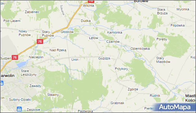mapa Goździk, Goździk na mapie Targeo