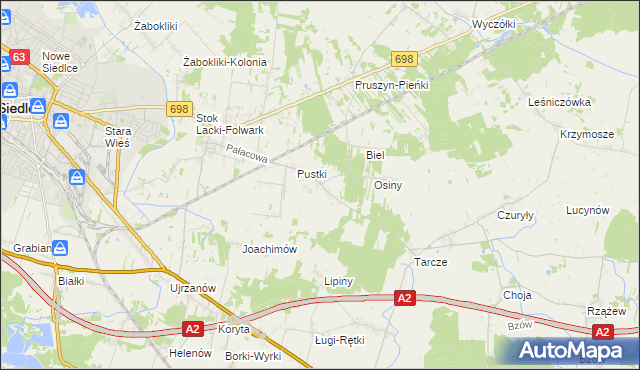 mapa Grubale, Grubale na mapie Targeo