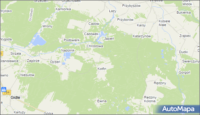 mapa Huby Kotfińskie, Huby Kotfińskie na mapie Targeo