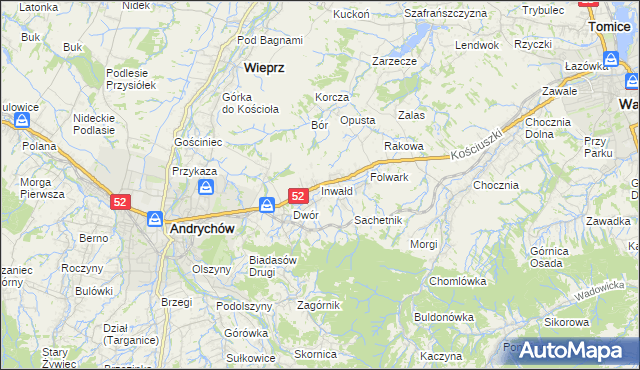 mapa Inwałd, Inwałd na mapie Targeo