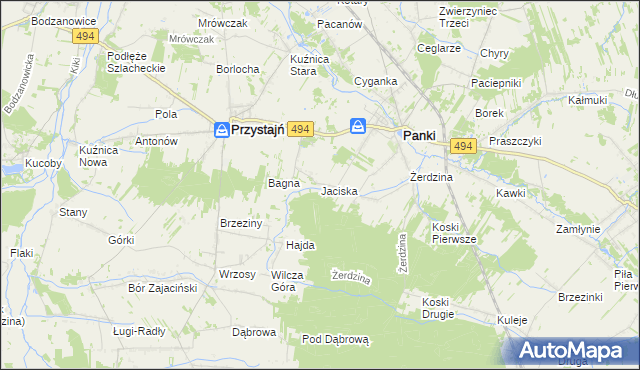 mapa Jaciska, Jaciska na mapie Targeo