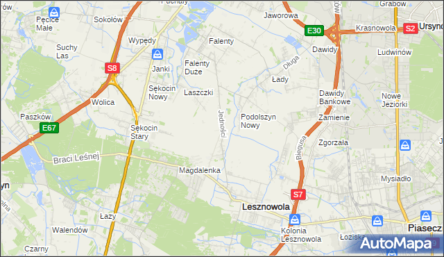 mapa Janczewice, Janczewice na mapie Targeo