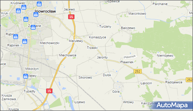mapa Jaronty, Jaronty na mapie Targeo