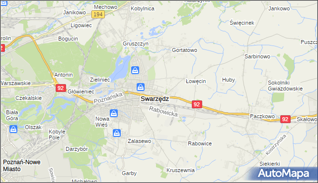 mapa Jasin gmina Swarzędz, Jasin gmina Swarzędz na mapie Targeo