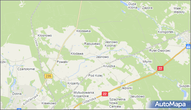 mapa Jasnowo, Jasnowo na mapie Targeo