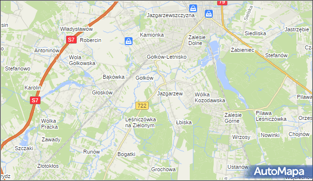 mapa Jazgarzew, Jazgarzew na mapie Targeo