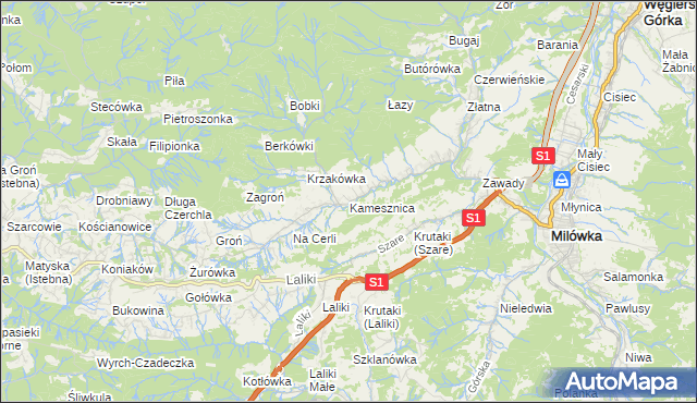 mapa Kamesznica, Kamesznica na mapie Targeo