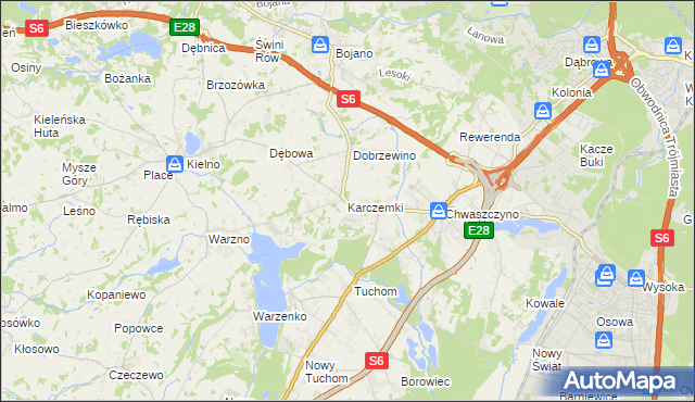 mapa Karczemki gmina Szemud, Karczemki gmina Szemud na mapie Targeo