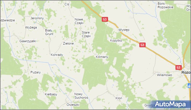 mapa Kilimany, Kilimany na mapie Targeo