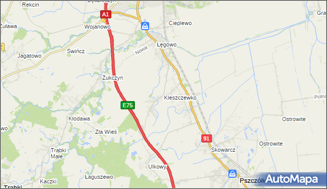 mapa Kleszczewko, Kleszczewko na mapie Targeo