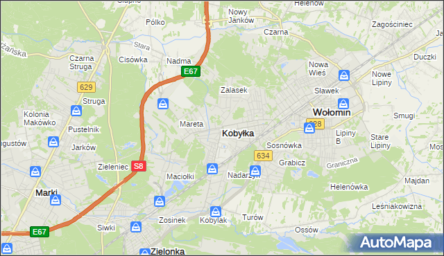 mapa Kobyłka, Kobyłka na mapie Targeo