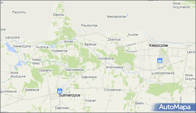 mapa Kocielizna, Kocielizna na mapie Targeo